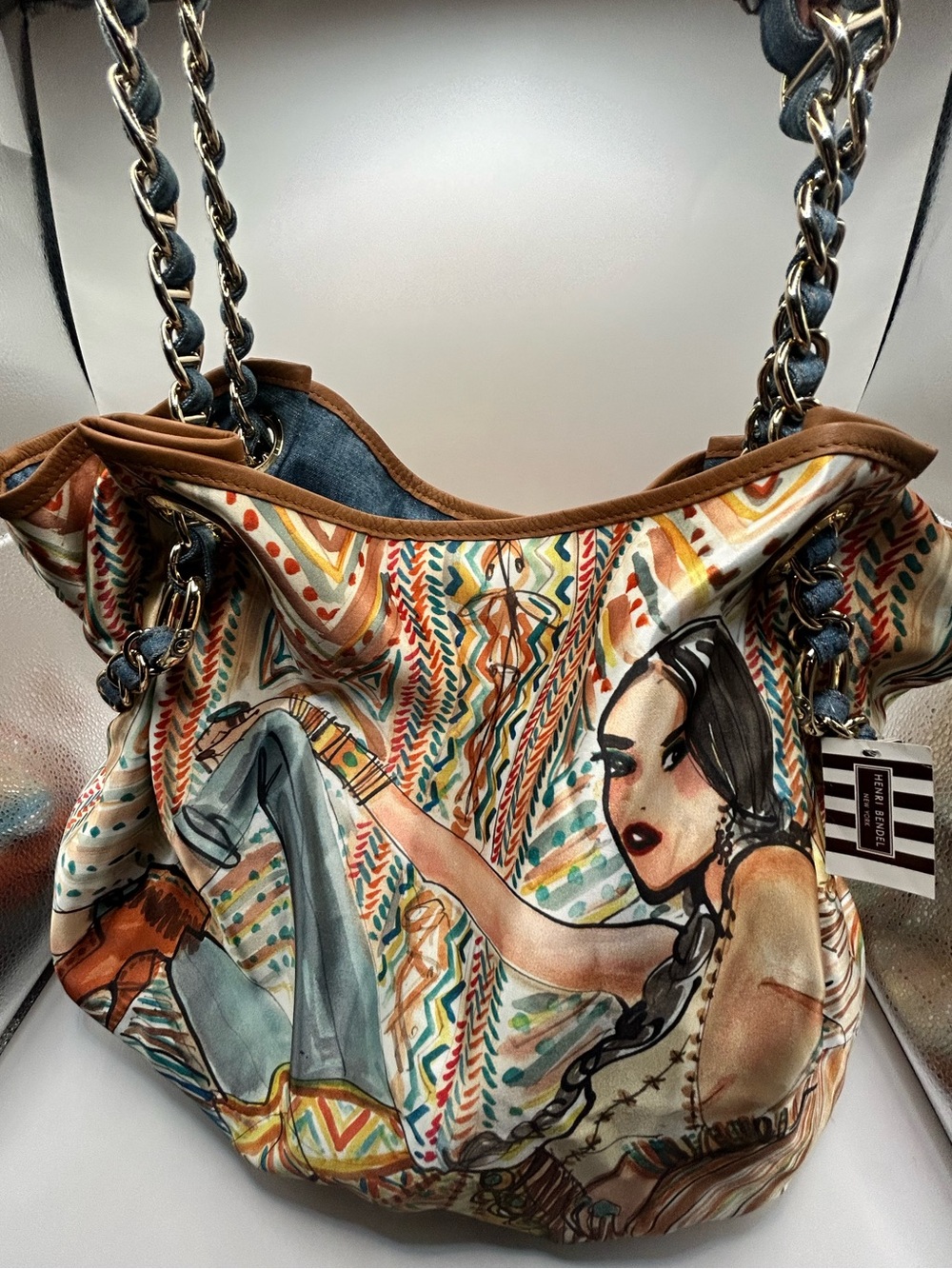 henri bendel Satin Henri Girl Graphic Tote